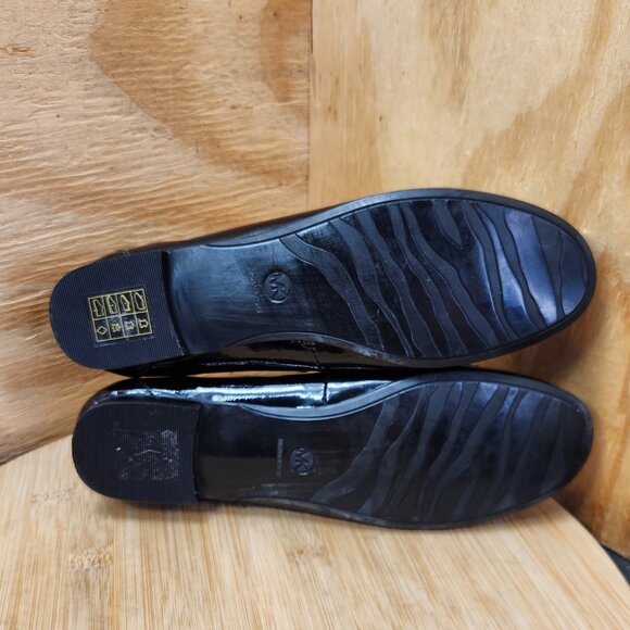 Michael Kors Bayville Womens Black Patent Leather Loafer Flats Size 8.5 - Picture 8 of 9